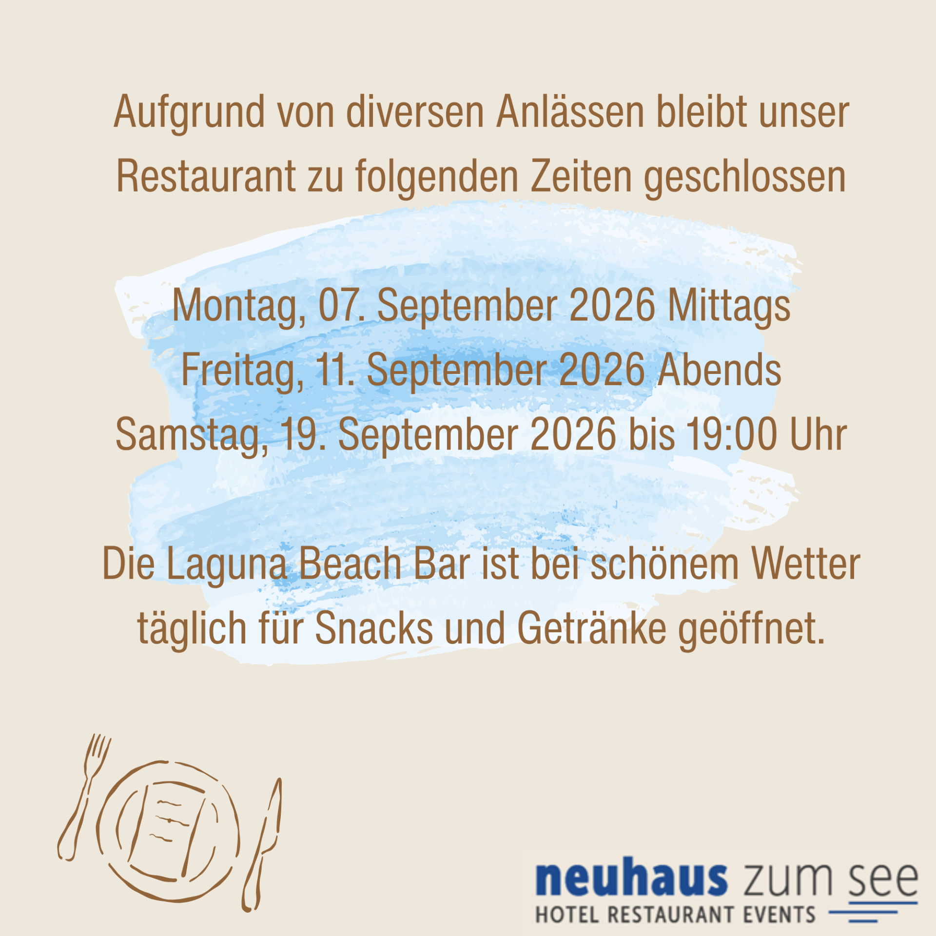 Ausgebuchte Daten Restaurant