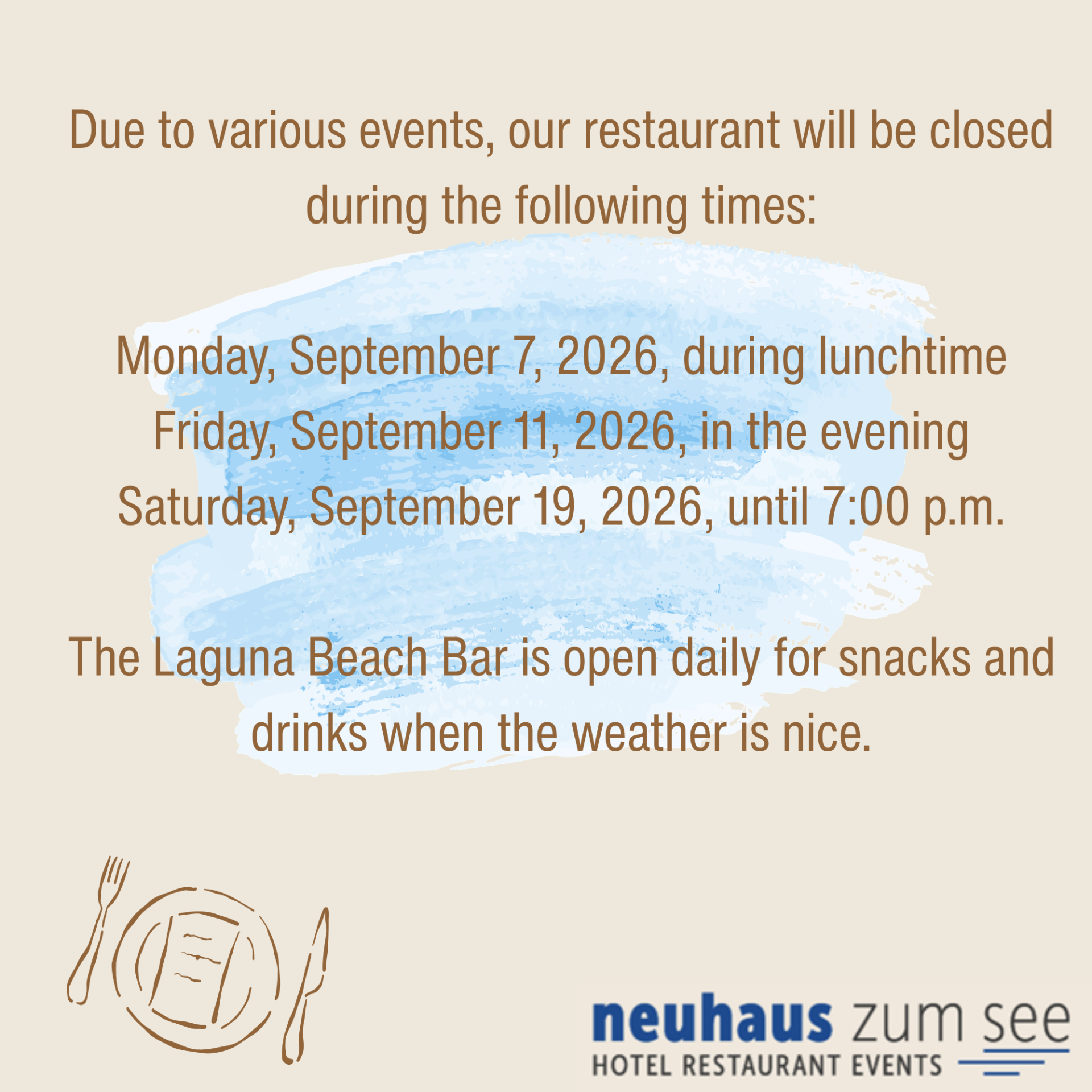 Sold-out dates at the restaurant